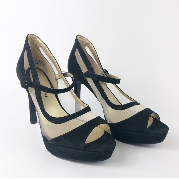 Audrey Brooke Marilyn Black Suede Heels, 8M - Picture 1 of 8